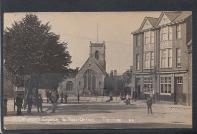 Norfolk Postcard - St Cuthberts Church & Post Office, Thetford - Mo’s Postcards 