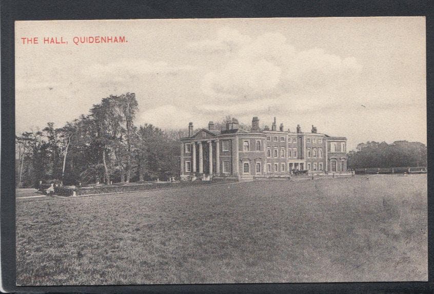 Norfolk Postcard - The Hall, Quidenham, 1906 - Mo’s Postcards 