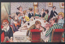 Load image into Gallery viewer, Comic Postcard - Dinner Party / Food / Cheese / Gorgonzola / Smell, 1904 - Mo’s Postcards 
