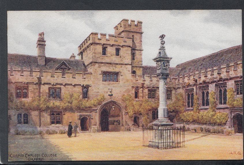 Oxfordshire Postcard - Corpus Christi College, Oxford - Artist A.R.Quinton - Mo’s Postcards 