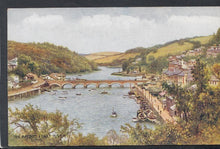 Load image into Gallery viewer, Cornwall Postcard - The Bridge &amp; East River, Looe - Artist A.R.Quinton - Mo’s Postcards 
