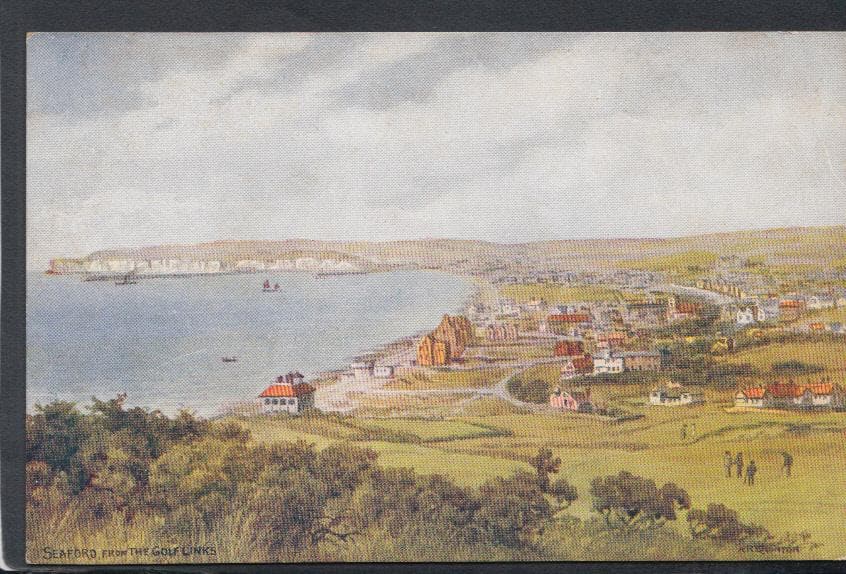 Sussex Postcard - Seaford From The Golf Links - Artist A.R.Quinton - Mo’s Postcards 