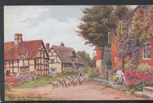Load image into Gallery viewer, Worcestershire Postcard - Old Cottages, Cropthorne, Nr Evesham - Artist A.R.Quinton - Mo’s Postcards 
