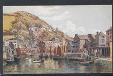 Load image into Gallery viewer, Cornwall Postcard - Polperro Harbour - Artist A.R.Quinton - Mo’s Postcards 
