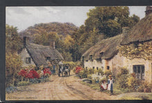 Load image into Gallery viewer, Somerset Postcard - Old Cottages, Dunster - Artist A.R.Quinton - Mo’s Postcards 
