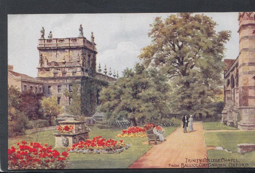 Oxfordshire Postcard - Trinity College Chapel, Oxford - Artist A.R.Quinton - Mo’s Postcards 