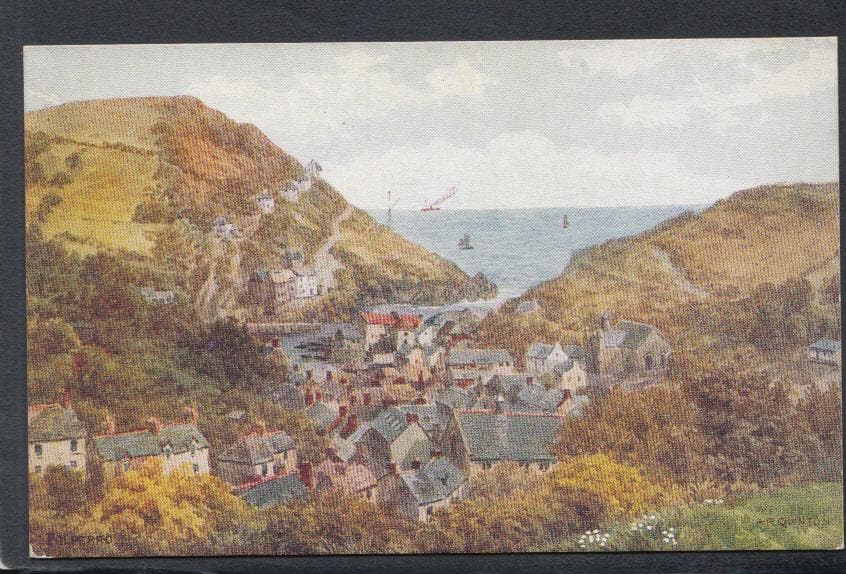 Cornwall Postcard - View of Polperro - Artist A.R.Quinton - Mo’s Postcards 