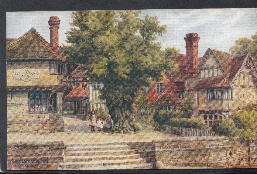 Kent Postcard - Leicester Square, Penshurst - Artist A.R.Quinton - Mo’s Postcards 