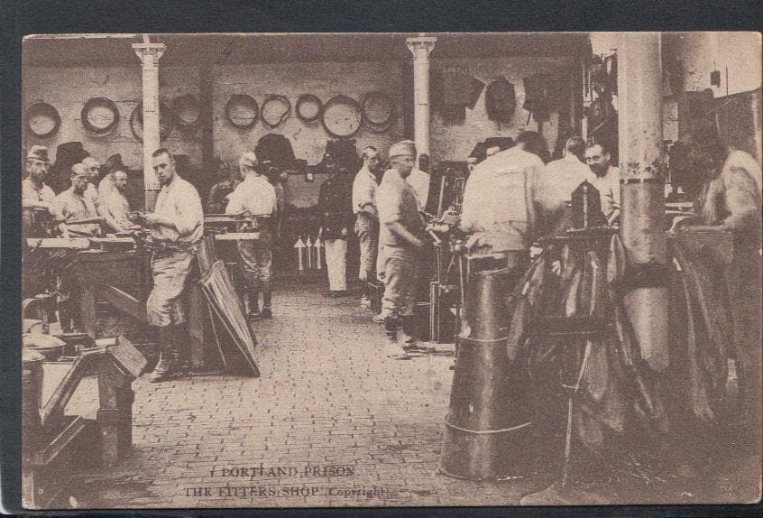 Dorset Postcard - Portland Prison - The Fitters Shop, 1914 - Mo’s Postcards 