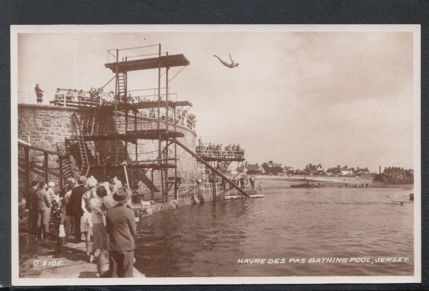Channel Islands Postcard - Havre Des Pas Bathing Pool, Jersey, 1948 - Mo’s Postcards 