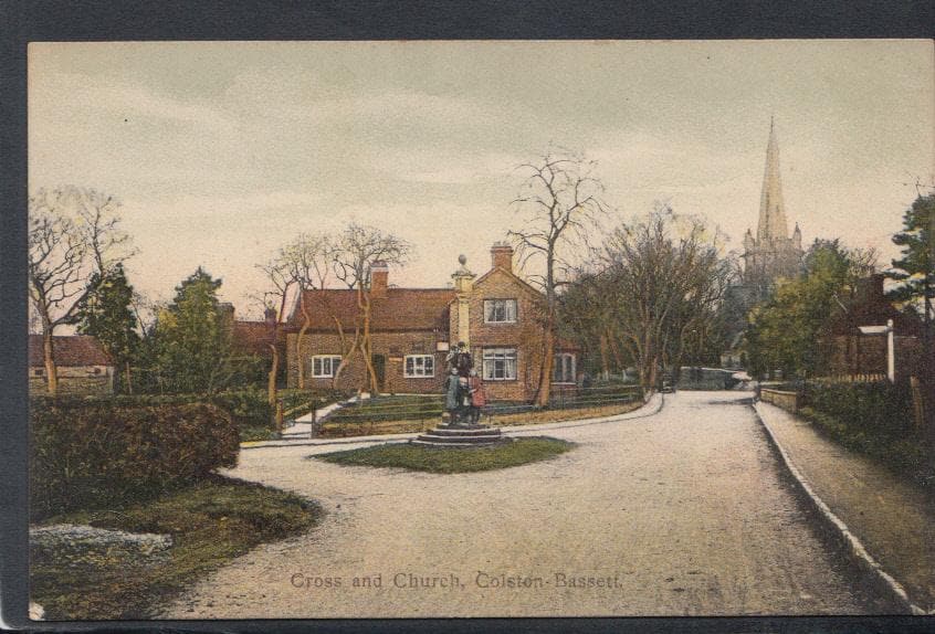 Nottinghamshire Postcard - Cross and Church, Colston Bassett - Mo’s Postcards 