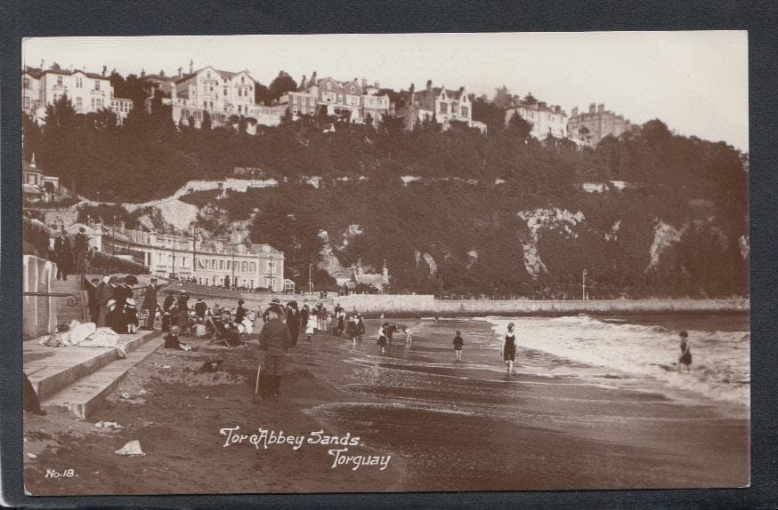 Devon Postcard - Tore Abbey Sands, Torquay - Mo’s Postcards 