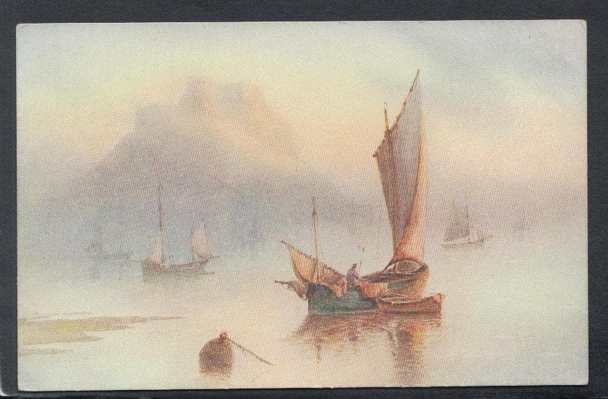 Art Postcard - Artist View of a Castle and Sailing Boats - Mo’s Postcards 