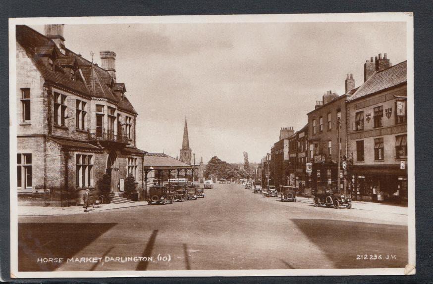 Co Durham Postcard - Horse Market, Darlington, 1936 - Mo’s Postcards 