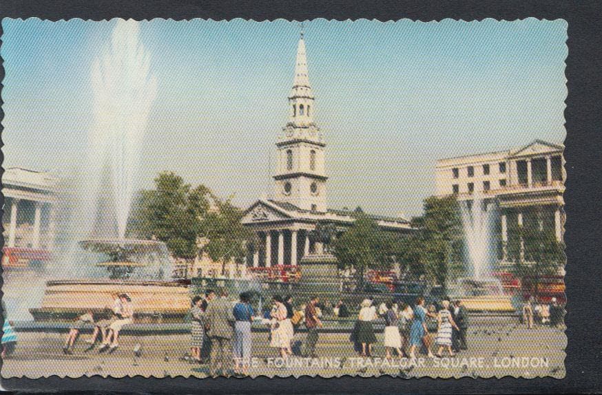 London Postcard - The Fountains, Trafalgar Square - Mo’s Postcards 