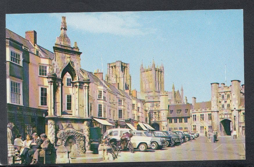 Somerset Postcard - Market Place & Wells Cathedral - Mo’s Postcards 