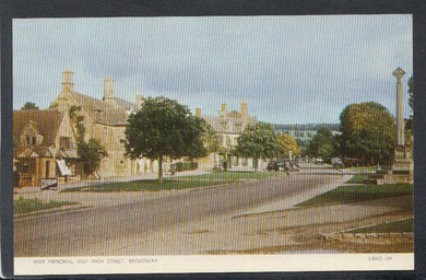 Worcestershire Postcard - War Memorial and High Street, Broadway - Mo’s Postcards 