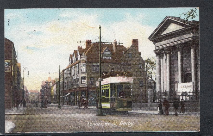 Derbyshire Postcard - London Road, Derby, 1907 - Mo’s Postcards 