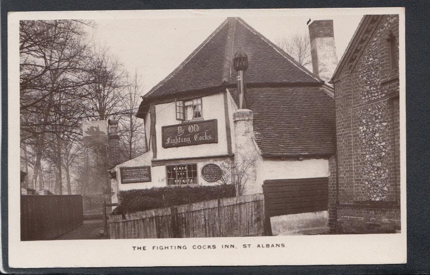 Hertfordshire Postcard - The Fighting Cocks Inn, St Albans, 1917 - Mo’s Postcards 
