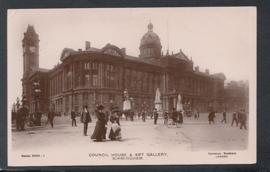 Warwickshire Postcard - Council House & Art Gallery, Birmingham, 1907 - Mo’s Postcards 