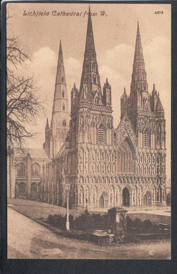 Staffordshire Postcard - Lichfield Cathedral From West, 1909 - Mo’s Postcards 