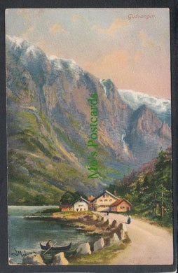 Norway Postcard - Artist View of Gudvangen, 1912 - Mo’s Postcards 