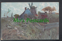 Load image into Gallery viewer, Art Postcard - Countryside, Windmill &amp; House
