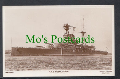 Military Postcard - Naval - H.M.S.Resolution