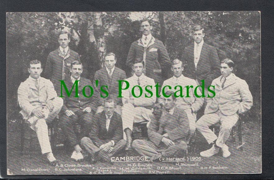 Sports Postcard - Rowing - Cambridge Rowing Team, 1906