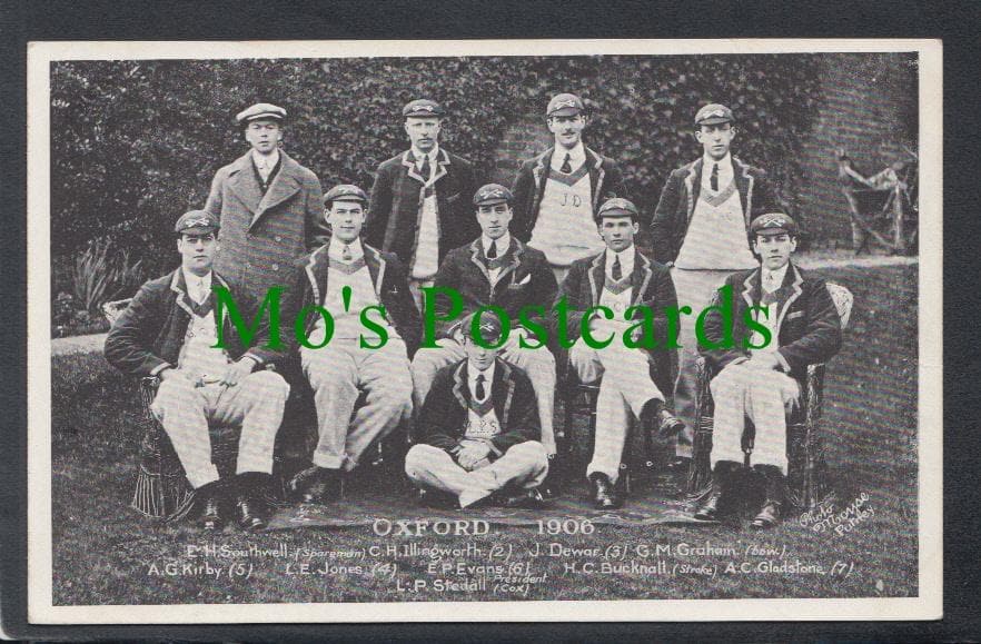 Sports Postcard - Rowing - Oxford Rowing Team, 1906