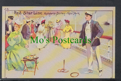 Shipping Postcard - Red Star Line, Peg Quoits