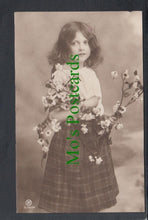 Load image into Gallery viewer, Children Postcard - Young Girl Holding Flowers
