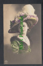 Load image into Gallery viewer, Glamour Postcard - Ladies Fashion - Fancy Hat
