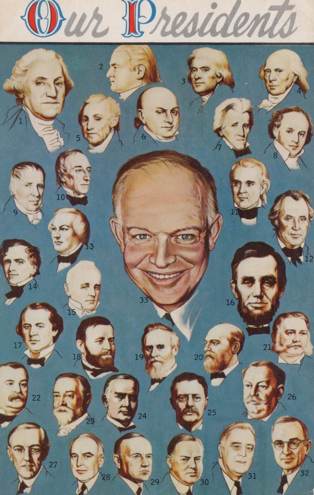 Politics Postcard - Montage of The American Presidents - Mo’s Postcards 
