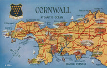 Load image into Gallery viewer, Map Postcard - Map Showing Cornwall - Mo’s Postcards 
