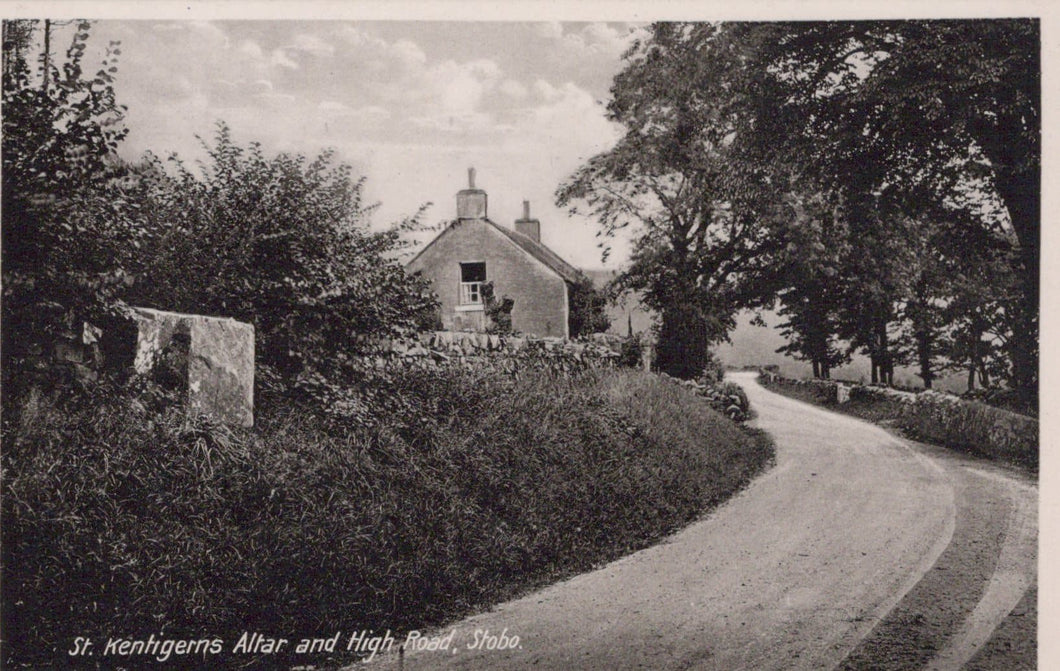 Scotland Postcard - St Kentigerns Altar and High Road, Stobo - Mo’s Postcards 