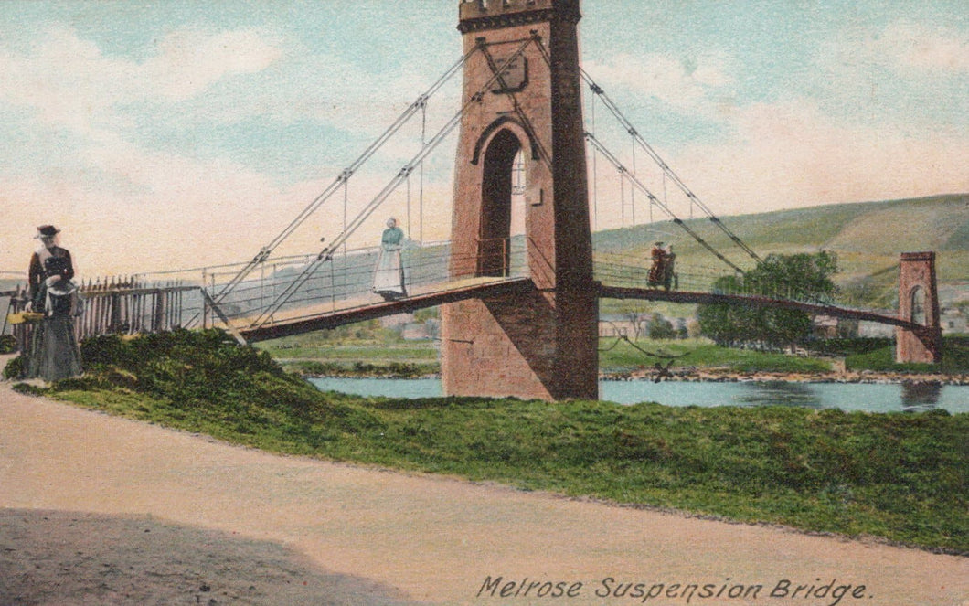 Scotland Postcard - Melrose Suspension Bridge, 1905 - Mo’s Postcards 