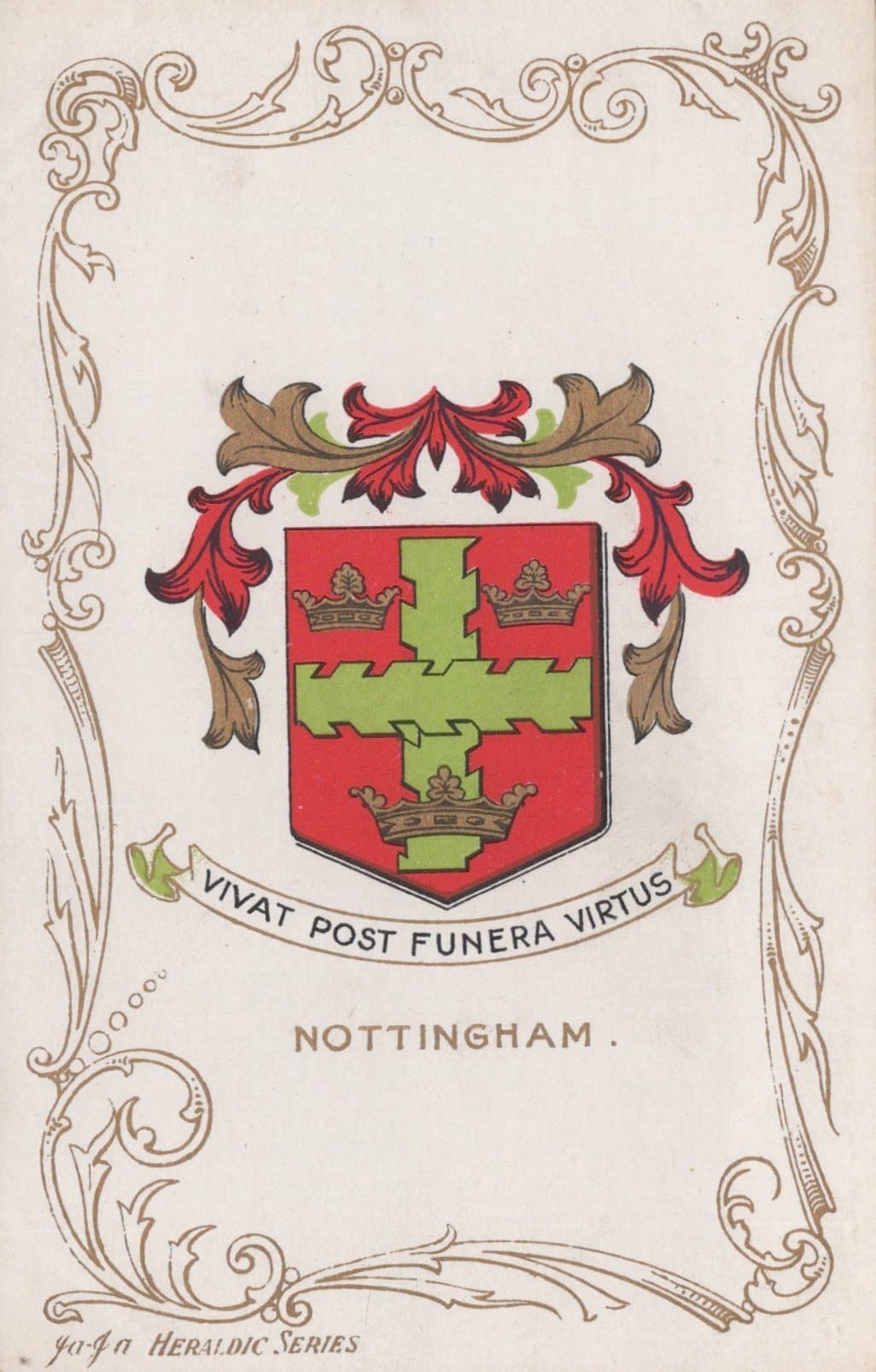 Heraldic Postcard - Nottingham - Ja-Ja Heraldic Series - Mo’s Postcards 