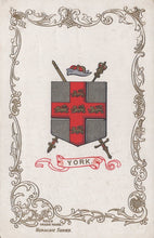 Load image into Gallery viewer, Heraldic Postcard - York - Ja-Ja Heraldic Series, 1910 - Mo’s Postcards 
