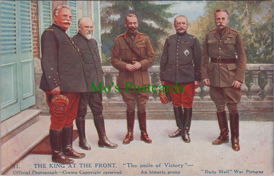 Military Postcard - The King at The Front