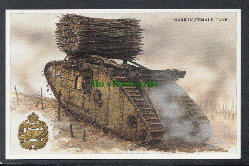 Military Postcard - Mark IV (Female) Tank, 6th (F) Battalion, The Tank Corps - Mo’s Postcards 