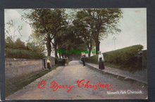 Load image into Gallery viewer, Scotland Postcard - A Merry Christmas - Ninewells Path, Chirnside, 1906 - Mo’s Postcards 
