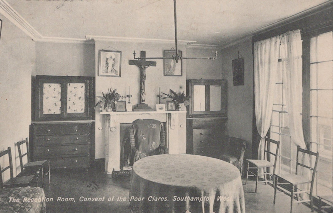 Hampshire Postcard - The Reception Room, Convent of The Poor Clares, Southampton West - Mo’s Postcards 