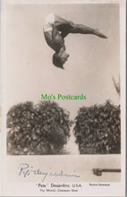 Load image into Gallery viewer, Diving Postcard - World Champion &quot;Pete&quot; Desjardins
