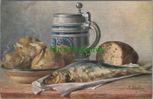 Load image into Gallery viewer, Food Postcard - Fish, Bread and Potatoes
