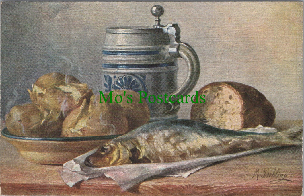 Food Postcard - Fish, Bread and Potatoes