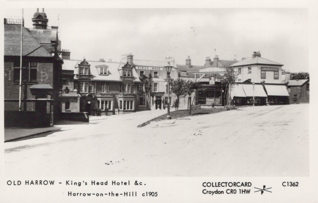 Middlesex Postcard - Old Harrow - King's Head Hotel, Harrow-On-The-Hill c1905 - Mo’s Postcards 