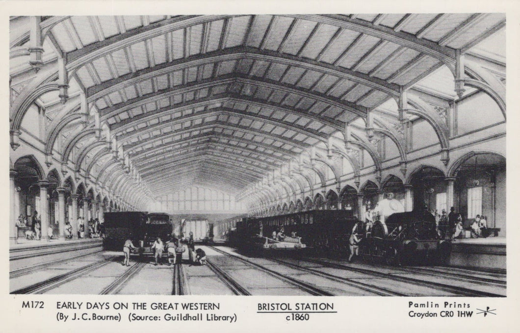 Bristol Postcard - Bristol Train Station c1860 - Early Days on The Great Western - Mo’s Postcards 