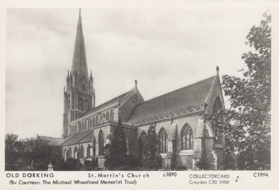 Surrey Postcard - Old Dorking - St Martin's Church c1890 - Mo’s Postcards 