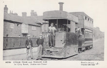Load image into Gallery viewer, Staffordshire Postcard - Steam Tram and Trailer Car in City Road, Stoke-On-Trent - Mo’s Postcards 
